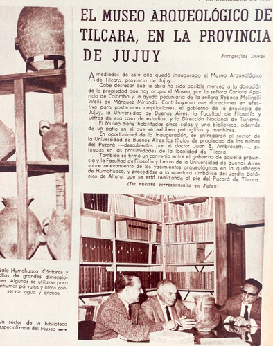Museo Arqueológico De Tilcara Jujuy En 1968 La Prensa