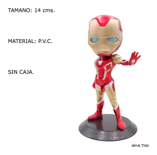 Marvel Mini Figura Iron Man 14 Cms Tony Stark. Casco Cerrado