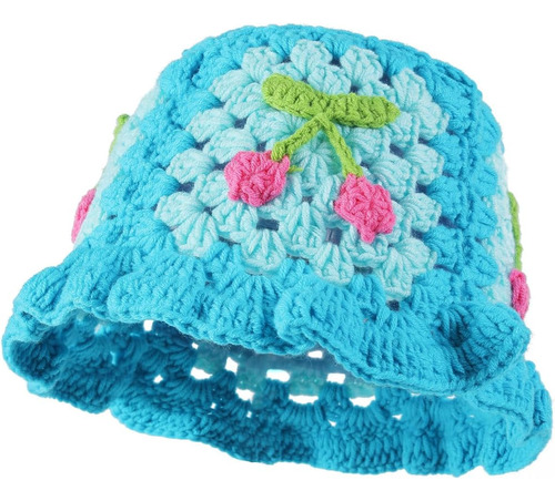 Fiewmay Sombrero Crochet Mujer, Hecho A Mano, Sombrero Lindo