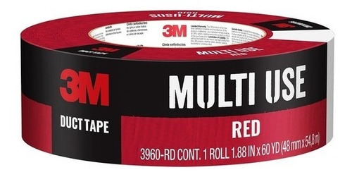 Cinta Sellaductos 3m Roja Multiusos Rollo 48mmx18.2m 1 P /v