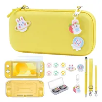 Comprar Estuche Switch Lite - Kit De Accesorios Para Nintendo Switch Lite 17 en 1 Con Funda Protectora, Caja De Cartas, Protectores De Pantalla, Funda Del Pulgar, Pegatinas, Correas Ajustables (amarillo)