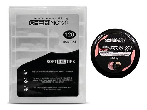 Tips Para Soft Gel Cherimoya X 120u Pre Limadas + Gel Solido