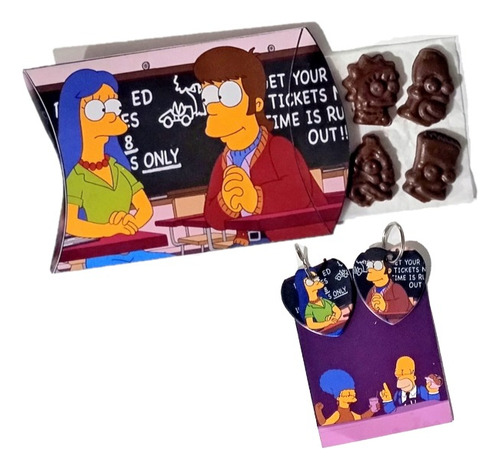Caja Regalo Para San Valentín Combo Los Simpsons