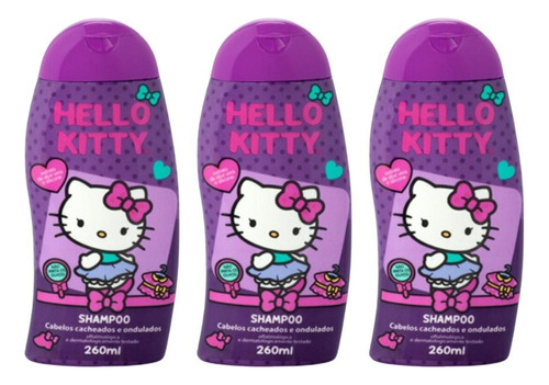 Shampoo Cia Da Natureza Cachos Hello Kitty 260ml - Kit C/3un