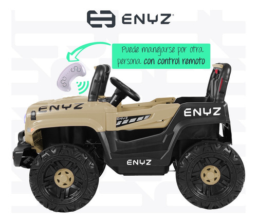 Montable Eléctrico Control Remoto Jeep Buggy Con Luces Bcx-6 Color Café Leon