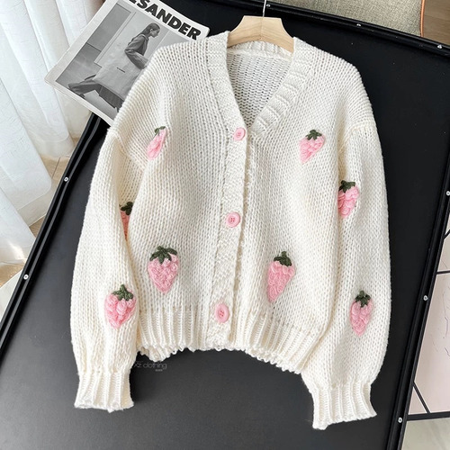 Nuevo Abrigo De Punto Con Cuello En V De Invierno Twist Stra