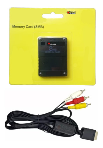 Cable De Audio Y Video + Memory Card De 8mb Para Ps2 Rca