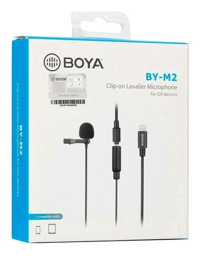 Microfone Boya BY-M2 condensador omnidirecional preto