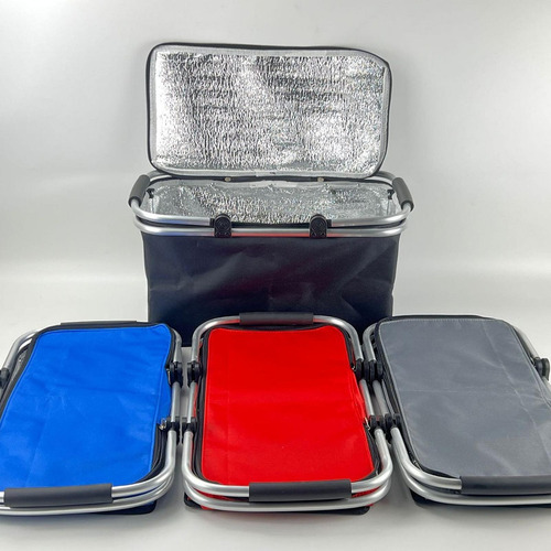 Cesta De Picnic Aislada Cesta De Compras Plegables Rojo