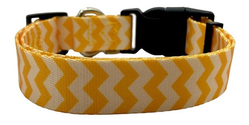 Collar Para Perros Razas Chicas Y Pequeñas Premium Ajustable Color ZigZag Amarillo