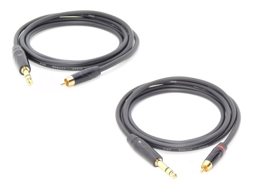 Imagen 1 de 5 de Juego Cables Trs A Rca Profesionales Premium Hamc 2mts C/u