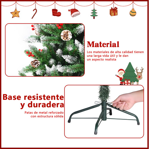 Árbol Navidad Artificial Nevado 2.1m Pino Nevado 1000 Ramas