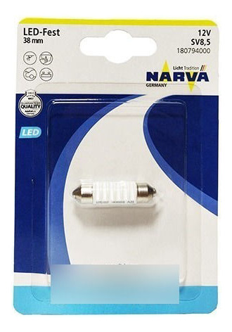 Lampara Led Narva Tubular Fest 38mm Blanca