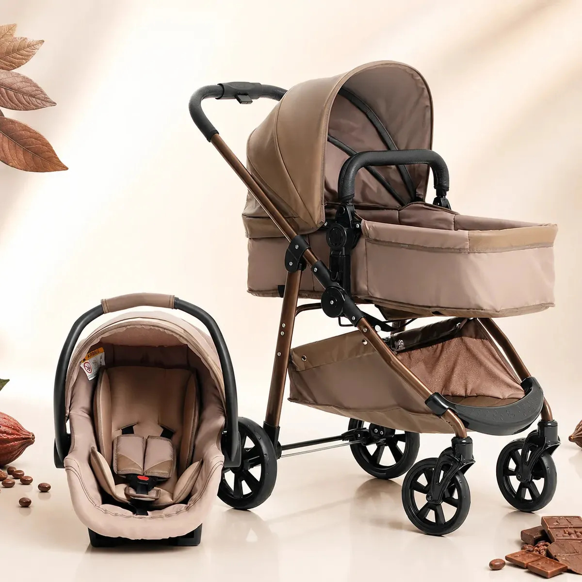 Carrinho De Bebe Extreme Must Galzerano Travel System Cor Chocolate Estrutura Metalico