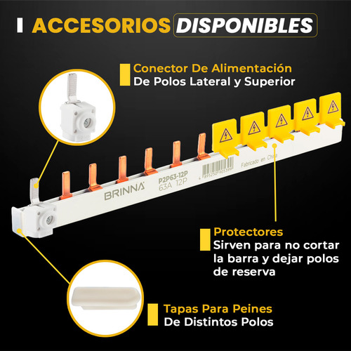 Puente Peine Unipolar Brinna Termica 57 Polos X Metro 1x57