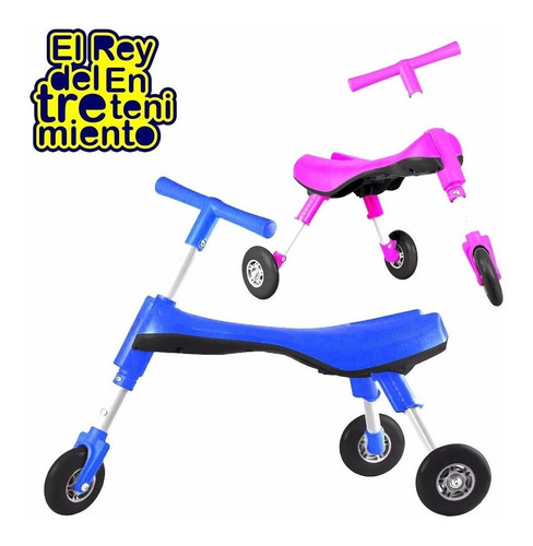 Imagen 5 de 6 de Moto Triciclo Andador P/ Niño Plegable Buggy Metal - El Rey