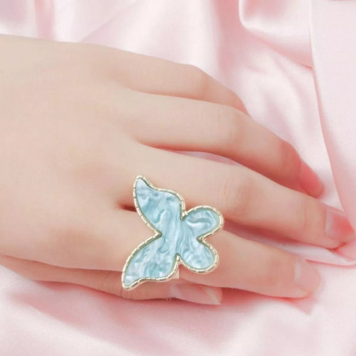 5pzs Anillo Pegamento Extensión Pestañas Piedra Jade Figuras Color Surtidos