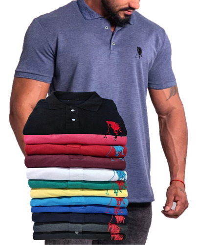 Kit 2 Camisa Gola Polo Plus Size G1 / G2 / G3 Grandes Marcas