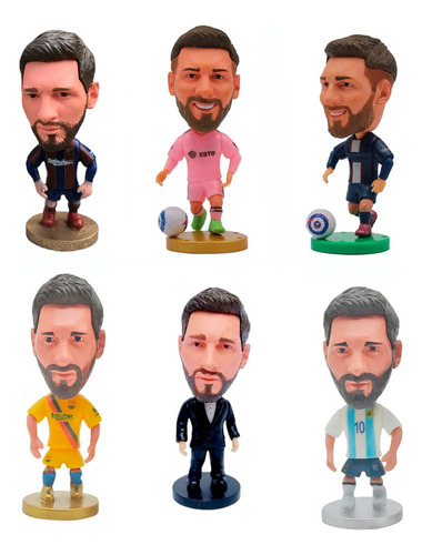 6 Figuras De Leo Messi 8 Cm Inter De Miami Psg Barca