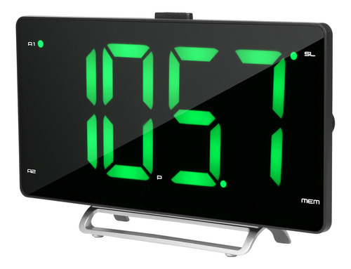 Reloj Despertador Digital Con Radio Fm Dual, Pantalla Led De