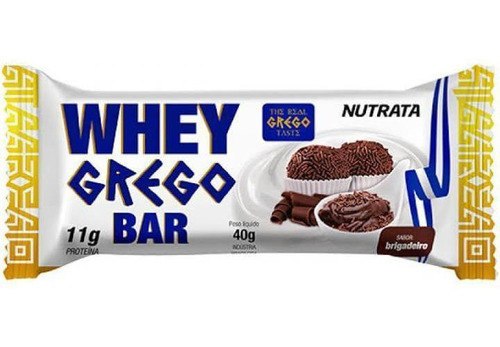 Barra Whey Grego Brigadeiro Nutrata - Display Com 12 Unid