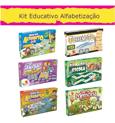 Kit Com 10 Jogos Educativos (jogo Memória, Alfabeto, Dominó