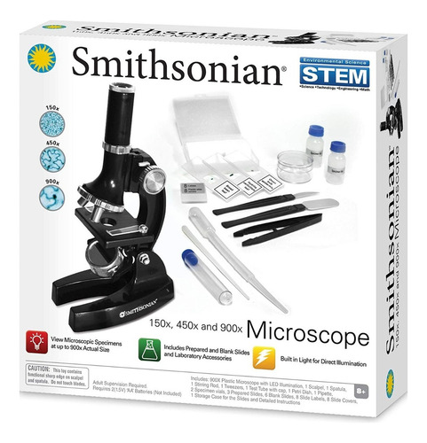  Kit De Microscopio Smithsonian 150 X / 450 X / 90