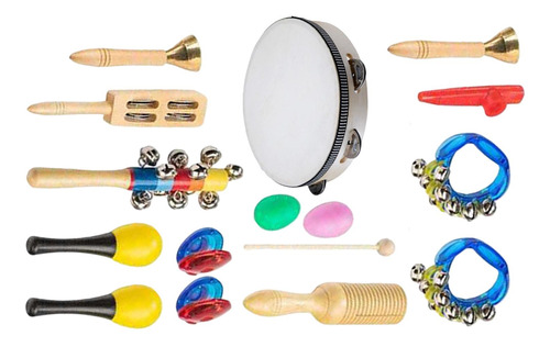 Juego De Instrumentos Musicales Para Niños, Pandereta,