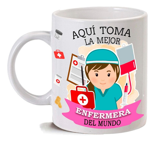 10 Tazas Personalizadas Enfermera Regalo Envío Gratis