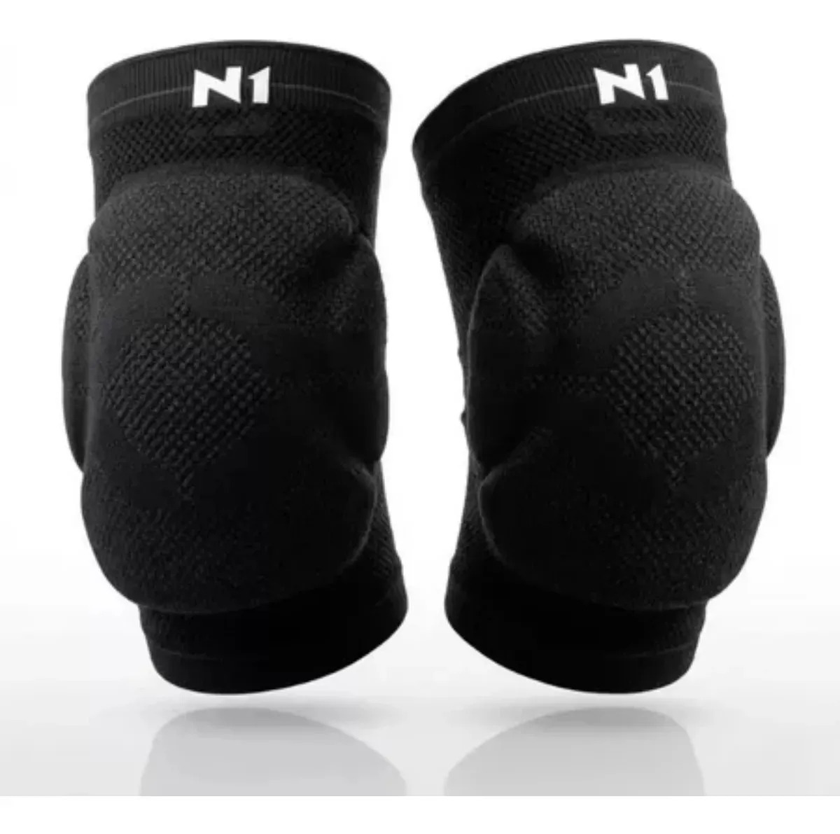 Kit Joelheira Vôlei Profissional Knit 3D N1 Sport Spry Proteção Rígida G Preta