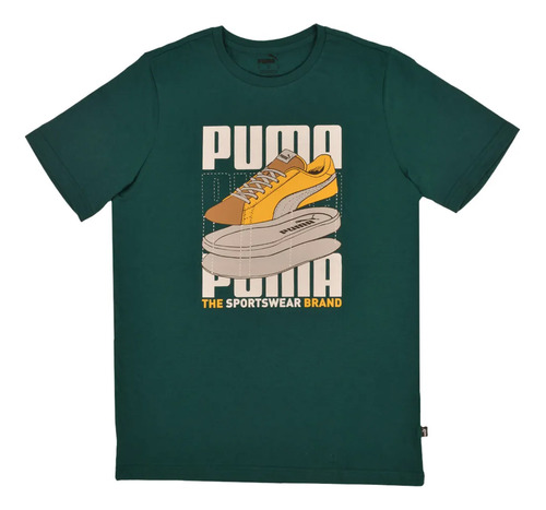Remera Puma Graphics Sneaker Sportstyle Moda Verde