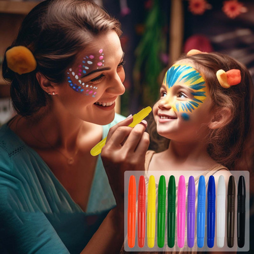 Conjunto De Delineador De Néon Face Paint 12 Glows, Kit De P