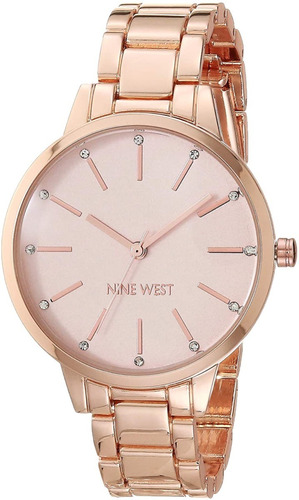 Reloj Mujer Nine West Cristal Mineral 36 Mm Nw/2098pkrg