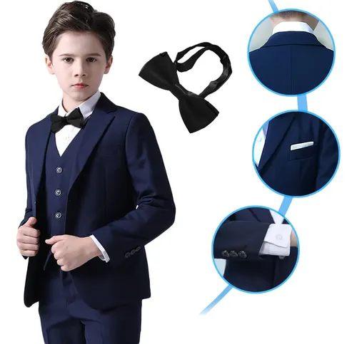 Trajes Para Niños Slim Fit Con Chaleco 4 Piezas Cena Fiesta | Meses sin ...