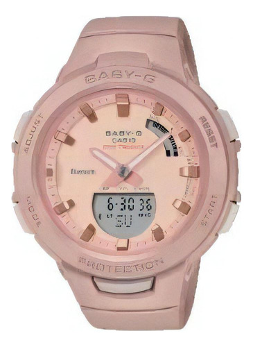 Reloj Casio Baby-g Bsa-b100cs-4a Joyeria Esponda Color de la malla Rosa Color del bisel Rosa pálido