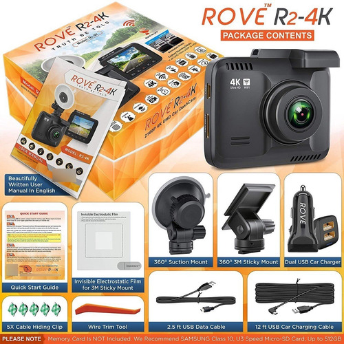 Imagen 5 de 7 de Rove R2-4k Dash Cam Grabadora Cámara De Carro Dashcam Wifi