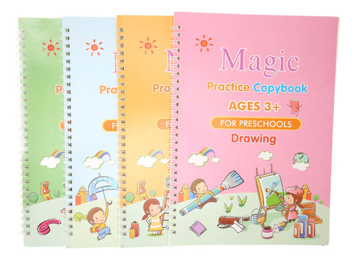 Cuadernos De Caligrafía Reutilizables Kit 4pcs Con Accesoris