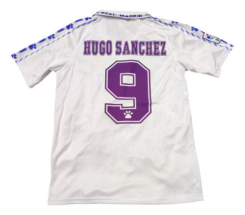 Jersey Real Madrid Retro 90s Hugo Sánchez 9 Blanca Local