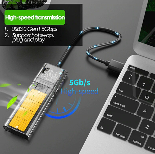 Imagen 5 de 7 de M.2 Adaptador Transpa Ssd A Tipo-c Para Pcie Ngff Sata M / B