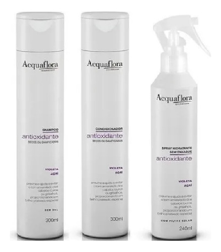 Acquaflora Antioxidante Secos Ou Danifi. Kit Sh+cond+spray