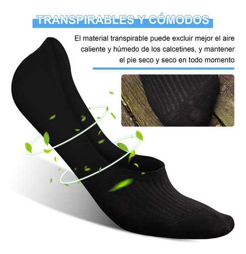 Calcetines Invisibles Para Hombre De Algodon, 12
