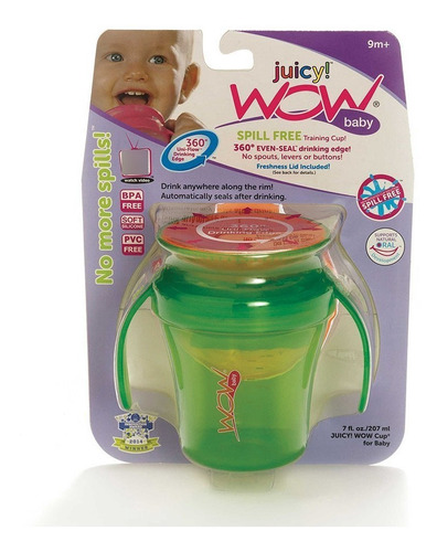Imagen 4 de 5 de Vaso Antiderrame Wow Baby 360° Con Asas Y Tapa 207 Ml 9m+