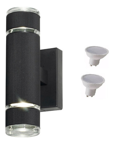 Aplique Pared Bidireccional Tubo 24cm Aluminio 2 Dicro Led 