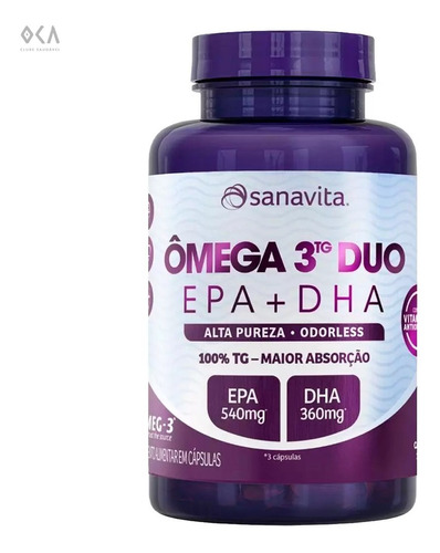 Ômega 3tg Duo Sanavita 60 Cápsulas. Sabor Sem sabor