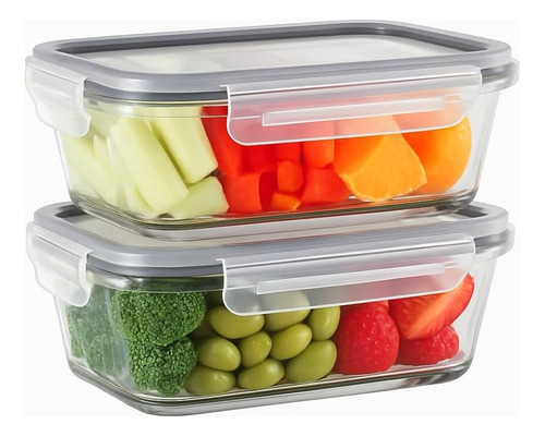 Kit 6 Marmitas Mantimentos Pote Vidro Hermético 640ml Cinza