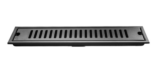 Imagen 3 de 7 de Rejilla Piso Rectangular Ladrillo De 60cm X 10cm Negro Mate
