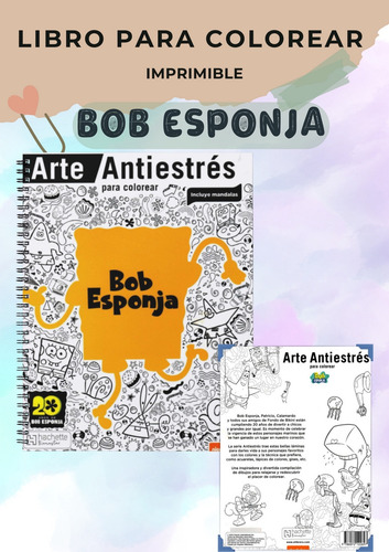 Libro Para Colorear Imprimible Anti Estrés Bob Esponja