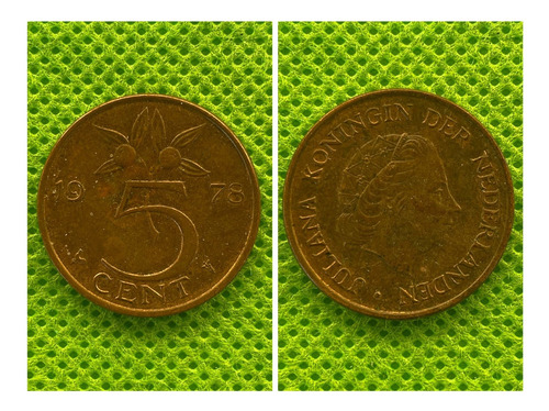 Moneda  5 Centavos,  Países Bajos, 1978.