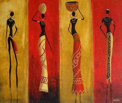 Cuadros Decorativos Negras Africanas Arte P. Africano 27x42