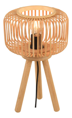 Luminária De Mesa Abajur Bamboo 41cm 1e27 La0061 Delis